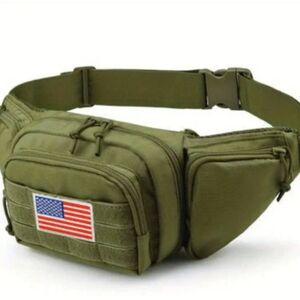NEW Concealed Carry Fanny Pack One Size Fits Most Green With Color Flag